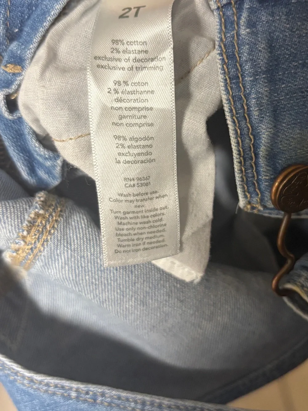 Osh Kosh Denim Shortalls With Lace Hem Size 2T